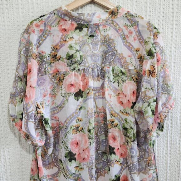Torrid Vintage Plus Size Victorian Peasant Style Floral Pleated Blouse Size 2X - Picture 12 of 16